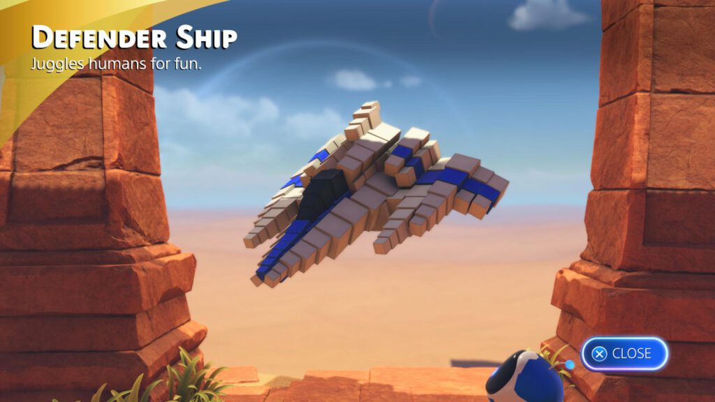 Astro Bot Defender Ship Ship from Resogun