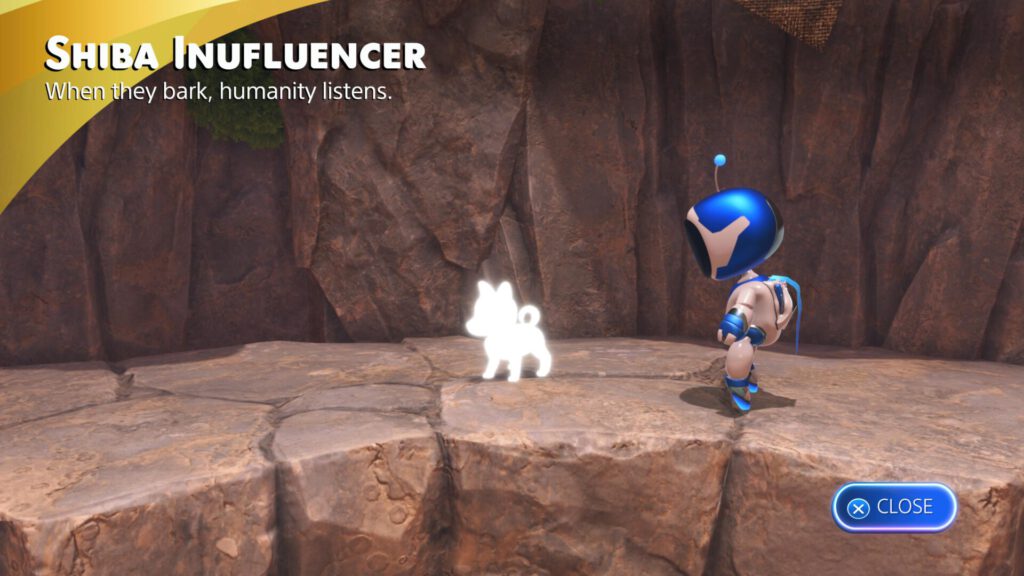 Astro Bot Shiba Inufluencer Dog from Humanity